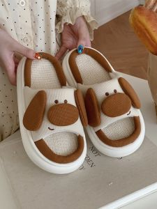 XIXITIAO | Dép Vải Linen Thiết Kế Chó Dễ Thương cho Đôi