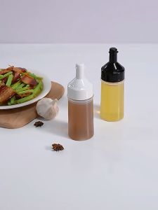 250ml Oil Pot Household Kitchen Multipurpose Plastic Salad Ketchup Dressing Squeeze Bottle Kitchen Supplies Transparent Oil Pot Soy Sauce Bottle With Leak-proof Cover