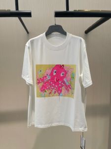 Brother New 2025 Summer Casual Loose round Neck Cartoon Print Diamond Embedded Short Sleeve T-Shirt Half Sleeve Top for Women