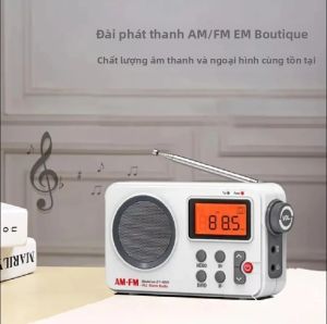 Đài Phát Thanh Cổ Điển Sử Dụng Pin Thu Sóng FM AM SW Toàn Cầu Màn Hình LCD Lớn Đồng Hồ Báo Thức Đa Băng Tần Di Động