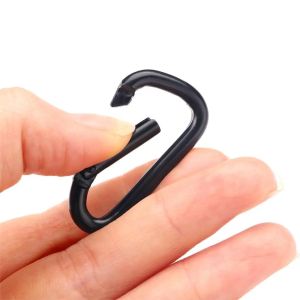 Practical 3pcs/6pcs/10pcs Black Backpack Aluminum Alloy Key Ring Keychain Hanging Buckle Hook Carabiner
