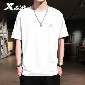 XTEP Mens Short Sleeve T-Shirt 2025 New Summer Quick Dry Breathable round Neck Thin Sportswear Fitness Half Sleeve