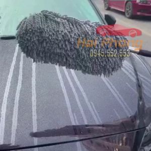 Chổi nano sợi dầu lau rửa xe ô tô chuyên dụng - cán kéo dài đầu dẹp