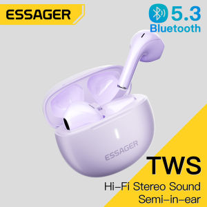 Essager หูฟัง TWS พร้อมเคสชาร์จหูฟัง V5.3 เสียงสเตอริโอ Hi-Fi สมาร์ททัชอินหูฟังบลูทูธ