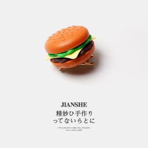 Cute Emulational Creative Hamburger Barrettes Young Adult Selfie Fun Bang Clip Side Clip Food Duckbill Clip Hairpin