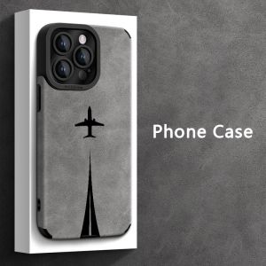 Black airplane trajectory pattern stylish design phone case suitable for iPhone 17/16/16 Pro/16 Pro Max/16 Plus/15/15 Plus/15 P