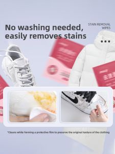 Portable Non-Water Washable Stain Removal Wet Wipes for down Jacket And White Shoes 20 Pieces of Cleaning Dirt Removal