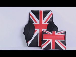 Bộ gối gồm 1 tựa đầu + 1 tựa lưng họa tiết cờ anh cờ mỹ chất liệu cao su non bọc da cao cấp