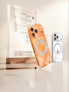 YUSHAN | Drop Resistant Heat Dissipating Stand Magnetic Transparent Phone Case