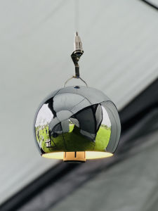 Aluminum Alloy Ball Lampshade Mirror Art Tent Suspension Lamp Goalzero round Shape Universal Explore38 Camping Lighting Accessory