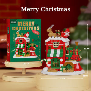 Merry Christmas Toy Tree Music Box Building Clamping Blocks Bricks Christmas Toys Gift Decorations for Diy Christmas Gift
