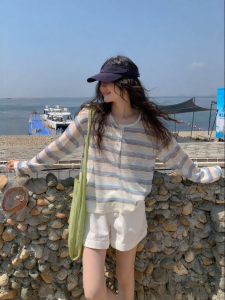 Mixd | Aesthetic Lazy Stripes Long Sleeve Sun Protection T-shirt