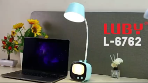 LUBY L-6762 Lampu Belajar / Lampu Meja LED Portable 3 Cahaya Baterai 1800mAh Tahan 8 Jam Bisa Cas