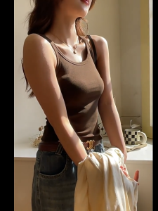 YIFAFA Hot!（Buy 1 Take 1）Women Solid Color The I-shaped Vest One-piece Fixed Cup With Chest Pad Thin Camisole Inner Wear Beauty Back Cotton Womenswear【2-3 Days Delivery】