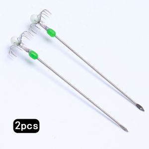2 pcs/set long handled double-layer squid hooks flower hook right angle hook squid jig hook sea fishing hook