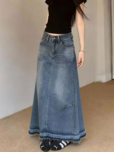 MANMI | Jean Style High Waist Shaping Half Skirt
