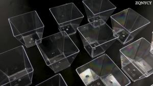 Disposable Clear Plastic Mini Dessert Cups Square Parfait Appetizer Bowls with Spoons Durable Tasting Cups for Parties