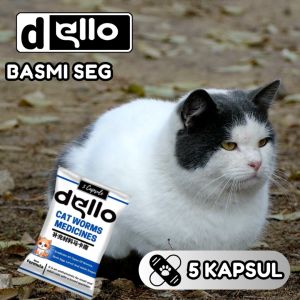 Obat Cacing Kucing Tablet Kapsul Dello Aman dan Ampuh Sudah Terbukti Khasiatnya Untuk Anabul Kesayangan Anda DELLO FOR CAT