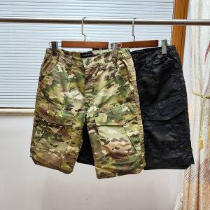 Mens Casual Camouflage Outdoor Workwear Shorts Five-Pocket Straight Leg Mid-Length Fashionable Urban Style Summer Pants