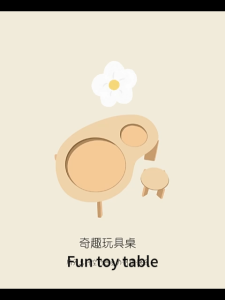 Solid Wood Childrens Desk Game Desk Toy Baby Toy Table Activity Table Sensory Toy