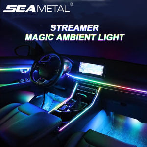 Streamer Magic Ambient Light Car RGB LED Strip Light Fiber Optic Interior Atmosphere Lamp Kit APP Remote Control