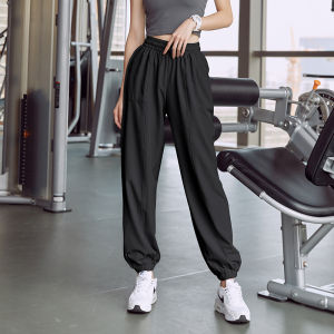 Loose Womens Yoga Sports Pants High Waist Running Fitness Casual Trousers with Pockets Summer Breathable Quick Dry Long Pants