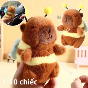 Màu Nâu Mềm Mại Sang Trọng Capybara Móc Khóa Ngộ Nghĩnh Ong Mặt Dây Chuyền Hoạt Hình Hình Móc Khóa Dành Cho Các Cặp Đôi Đeo Chéo Kéo Thiết Kế Dây