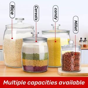 Big glass jars with lid storage rice dispenser 10 kilos/8kg kitchen canisters jars kimchi container candy jar pickle jar glass
