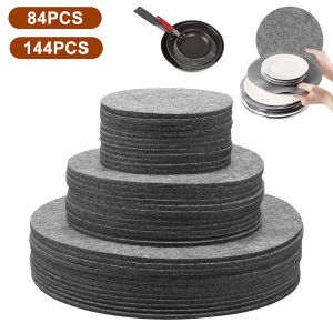 84/144PCS Pot and Pan Protectors Dividers Pad Felt 3 Sizes Pans Separator Pads for Protecting Separators Pads Cookware Kitchen
