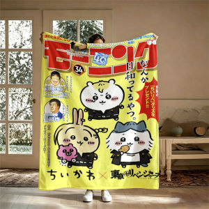 Potdemiel | Cute Cartoon Chiikawa Flannel Blanket Soft Warm Christmas Halloween Blanket for Lightweight Cozy Room Home Decor Gifts