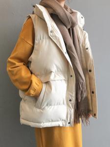 Loose Stand Collar Down Cotton Vest