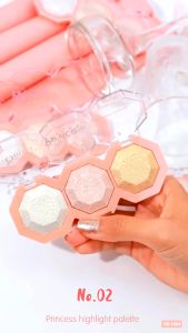 [Thailand] Bảng Phấn Highlight Obuse Princess Bắt Sáng Nhũ Kim Tuyến Lấp Lánh 3 Ô Màu Siêu Xinh