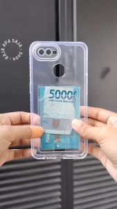 Softcase For OPPO A5S A7 A12 A11K F9 PRO Case Card Slot Kartu Casing Silicon Bening Clear Dompet