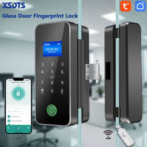 Tuya Bluetooth Biometric Glass Door Smart Lock Fingerprint Password Card Electronic Digital Lock office business departments