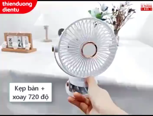 [Sỉ lẻ] Quạt Tích Điện Mini Kẹp Bàn Văn Phòng Đèn LED Pin Trâu Cao Cấp – Quạt Để Bàn Tiện Dụng Sạc Type-C