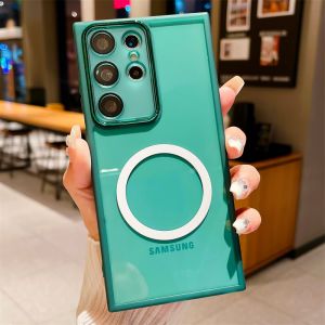 Ốp Điện Thoại Từ Tính Neon Trong Suốt Cho Samsung Galaxy S24/S23/S22 Ultra FE A35/A15/A05/A54/A24/A14/A73/A53/A33/A23 - Có Thể Giặt Được Chống Trầy Xước