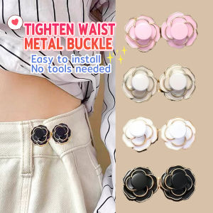 Vacaka Metal Rose/Flower Waist Buttons Elegant Brooches Detachable Skirts Tightener Pants Snap