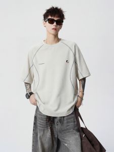 OULUDE | American Heavy-duty Splicing Loose Sporty T-Shirt