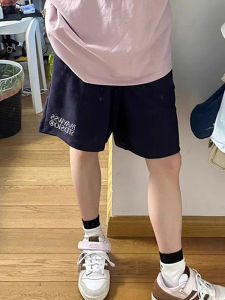 ชุดกีฬาลำลองสำหรับผู้หญิง ชุดสองชิ้นแขนสั้น กางเกงขาสั้น แฟชั่นฤดูร้อน 2024 ใหม่ เอวกลาง คอตตอน คอกลม แขนสั้น ชุดกีฬาลำลองสำหรับนักเรียน