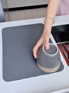 Kitchen Dish Drying Mat Bar Counter Coffee Drain Pad Tableware Draining Pad Absorbent and Fast Dry Oil-Proof and Stain-Proof Easy To Clean Coffee Mat