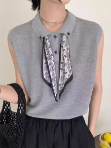 Shalldoer | Summer Casual Knitted Sleeveless Vest Womens Base Layer Pure Color Simple Style Top Comfortable Loose Fit Fashion Commute