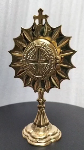 6"H Brass Reliquary Catholic Religious Vessel for Sacred Relics Saint Church Altar Chapel Devotional Display