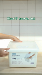 Inochi Sendai Rice Stocker – 12kg Airtight Rice Storage Container with Antibacterial Lid