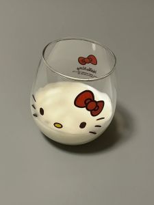 Cute Cat Design Transparent Glass Cup