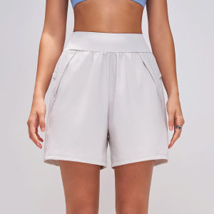 Quick Drying Side Pocket Sport Yoga Shorts Peach Butt Lift 5inch