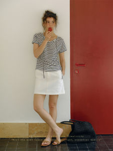SHEITAOZI | Slim Striped Knit T-shirt