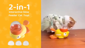 Pet Puzzle Feeder Interactive Pet Food Treat Dispenser with Duck Pattern for Puppies and Cats Traini