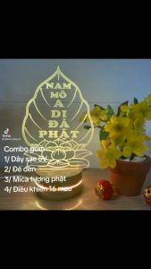 (16 màu điều khiên) Đèn chữ Vạn một biểu tượng của thần linh và tâm linh trong các tôn giáo - phòng thờ  tu tập- Decor Home An