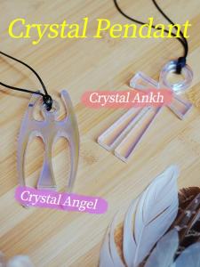 2-in-1 Crystal Ankh Pendant & Hand Chime - Natural Quartz Egyptian Cross Necklace for Sound Healing Yoga Meditation & Energy Protection Amulet