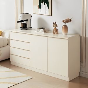 ZHUOHE | French Style Home Storage Cabinet Cream Drawers